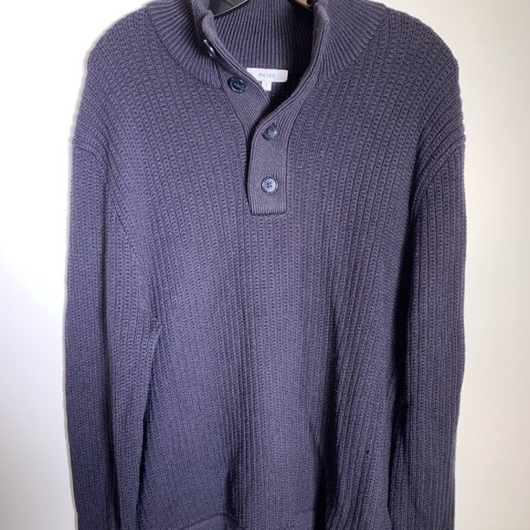Reiss wool collar sweater knitted men size Large - Picture 1 of 4